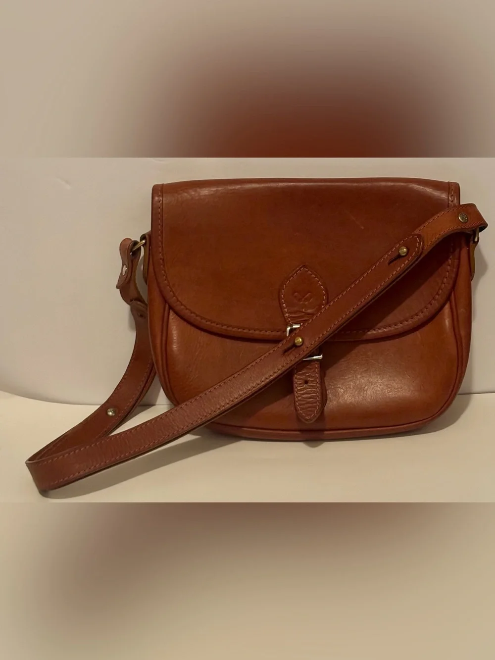 Chapmen Full-Grain Tanned Leather Saddle Bag Tan | NMS 10L